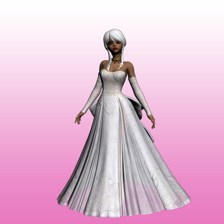Mädchen in schönen Brautkleidern 3D-Modell Frau